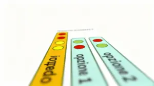 Grafico astratto con barre colorate e opzioni, utile per i quiz di ragionamento deduttivo.